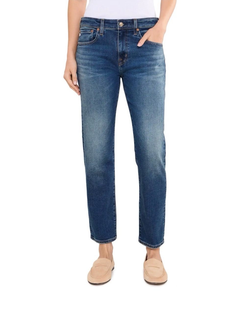 Ag Adriano Goldschmied Straight Leg Jeans in Indigo Blue